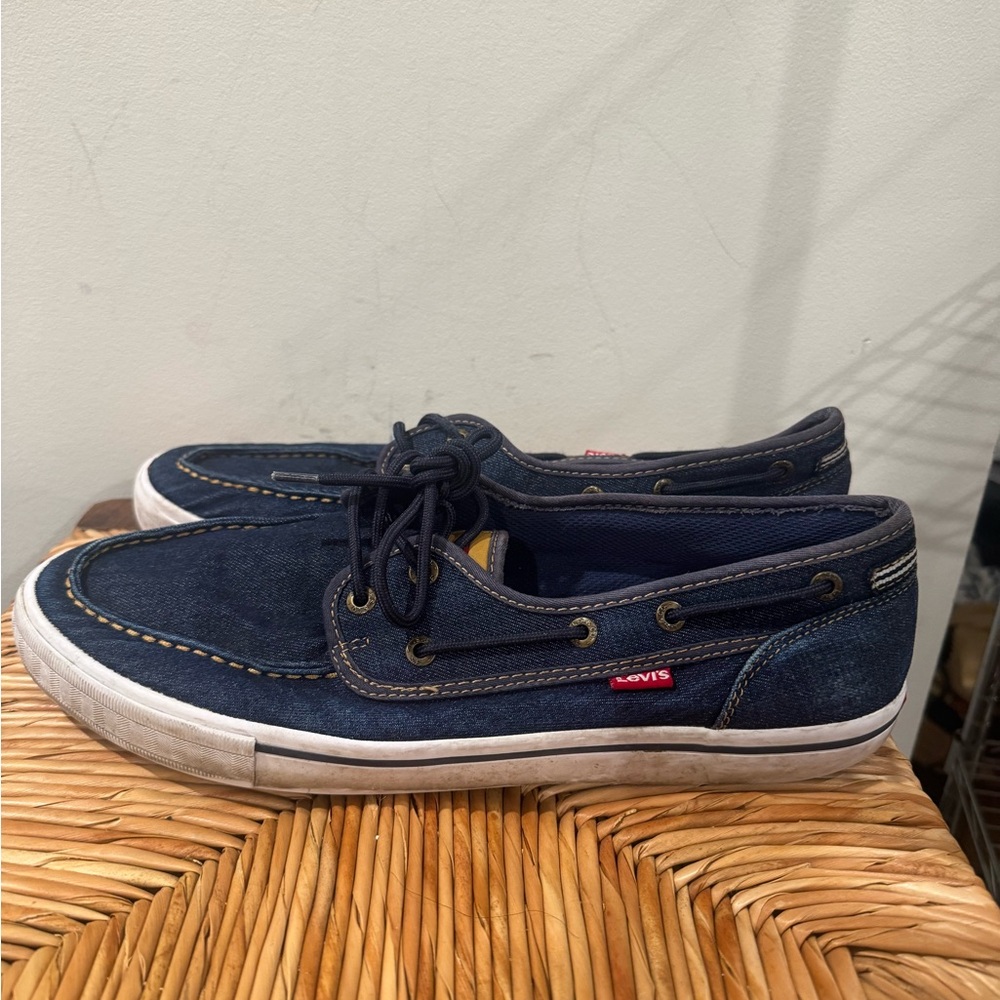 Levi's Men's Denim Blue Boat Shoes Size 11 (No Insoles)